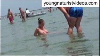 Nude beach woman