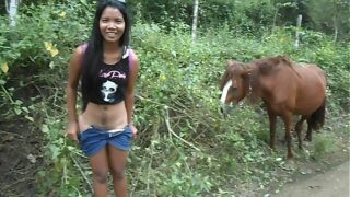Horse cum in girl pussy