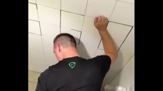 Gay public bathroom stall sex